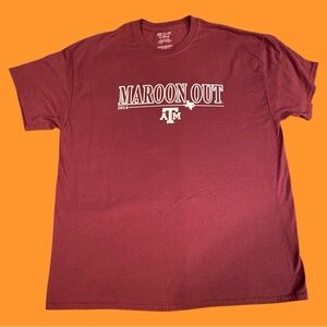 Texas A&M Fighting Aggies 2014 MAROON OUT maroon white tee size men’s XL